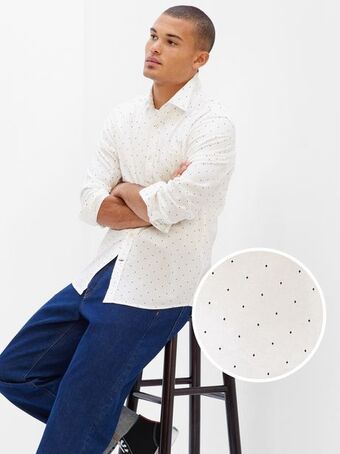 GAP Stretch poplin shirt in untucked fit offer