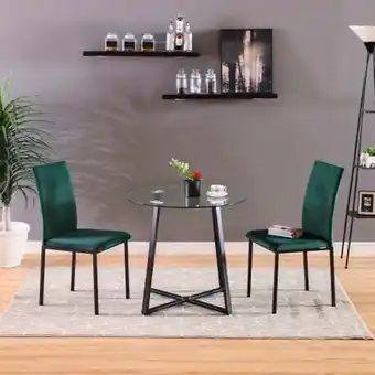 Danube Home Hitano 1+2 dining set - emerald green / glass offer