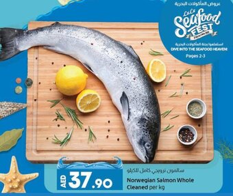 Lulu Hypermarket Norwegian Salmon Whole Cleaned per kg offer