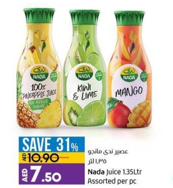 Lulu Hypermarket Nada Juice 1.35Ltr Assorted per pc offer