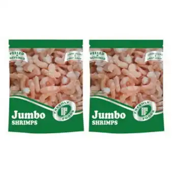 Lulu Hypermarket Freshly food frozen jumbo shrimps peeled & deveined 2 x 800g offer