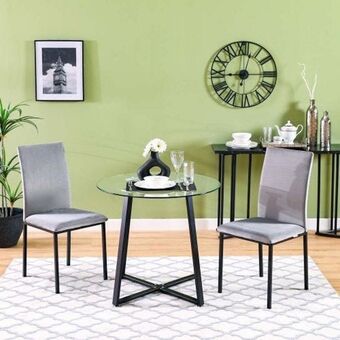 Danube Home Hitano 1+2 dining set - light grey / glass offer