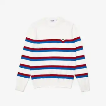 Lacoste Men’s made in france striped organic cotton sweater offer