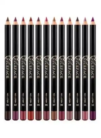 Noon 12-piece waterproof lipliner pencil set multicolour offer