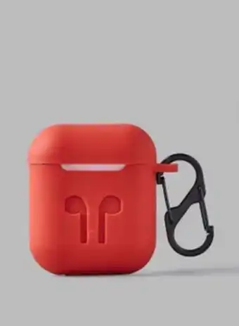 Noon Protective silicone case cover for airpods with carabiner red offer