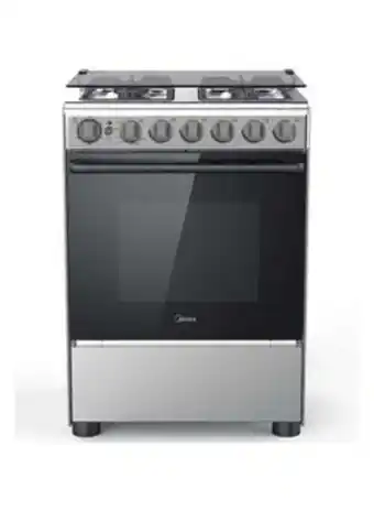 Noon 4 burner gas cooker 60 x 60 cm, full safety, auto ignition, rotisserie, thermostat, separate knob for oven and grill,1 year w offer