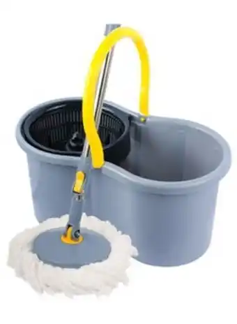 Noon Esqube 360° spin mop set with easy wheels and additional refill grey offer