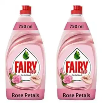 Lulu Hypermarket Fairy gentle hands rose petals dishwashing liquid soap 2 x 750ml offer