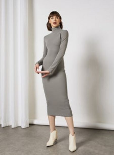 Casual high collar hot sale long knitted maxi dress