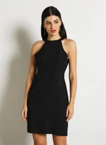 Noon Women's casual mini cold shoulder plain basic dress black offer
