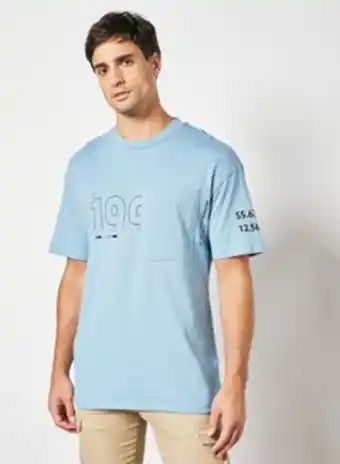 Noon Slogan crew neck t-shirt blue offer