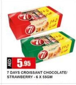 Safeer Market 7 Days Croissant Chocolate/Strawberry 6 x 55gm offer