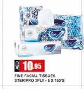 Safeer Market Fine Facial Tissues Steripro 2Ply 5 x 150's offer