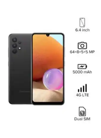 Noon Galaxy a32 dual sim awesome black 6gb ram 128gb 4g lte- middle east version offer
