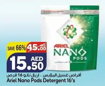 Almaya supermarket Ariel nano pods detergent 16's offer