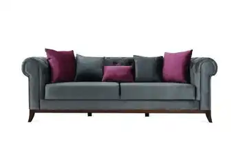 Homes R Us Lex 3-seater fabric upholstered sofa, grey offer