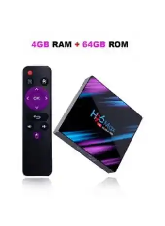 Noon H96 max android smart tv box with dual wifi bluetooth 4.0 4k ultra hd 3d video support antv-wo-h96mx-4-64 black offer