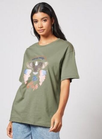 Noon Graphic print knit t-shirt olive offer