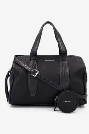 Brands For Less Women 2 pcs textured cross body bag with coin purse 25 h x 33 l x 10 w cm, black offer