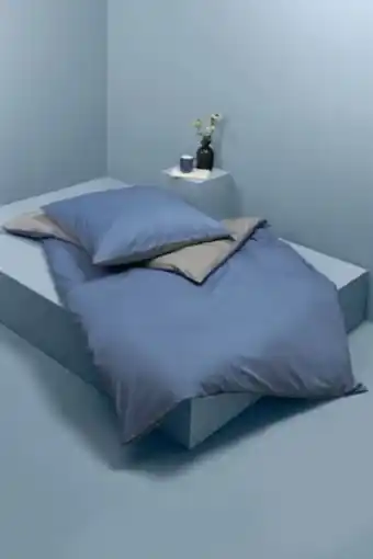 Brands For Less Single size percale duvet set 155 x 220 cm, blue/grey offer