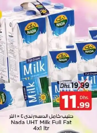 Nesto Nada UHT Milk Full Fat 4x1 ltr offer