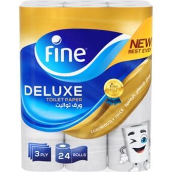 Lulu Hypermarket Fine toilet paper deluxe 3ply 24 rolls offer