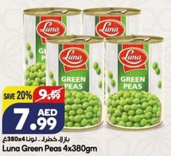 Almaya supermarket Luna Green Peas 4x380gm offer