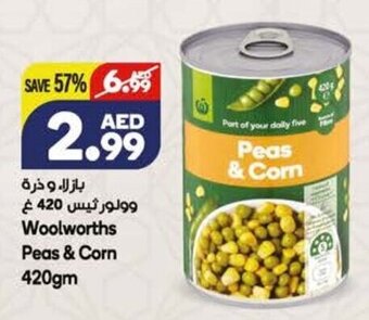 Almaya supermarket Woolworths Peas & Corn 420gm offer
