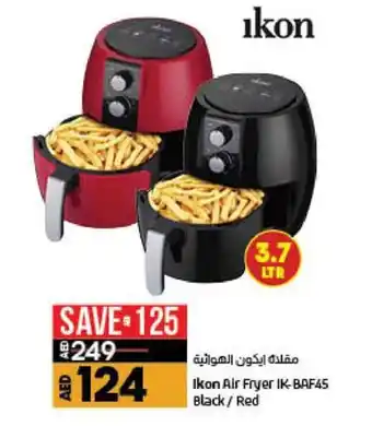 Lulu Hypermarket Ikon Air Fryer IK-BAF45 Black / Red offer