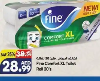 Almaya supermarket Fine comfort XL toilet roll 20s offer