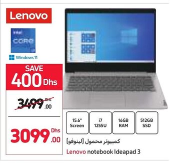 Carrefour Lenovo notebook Ideapad 3 offer