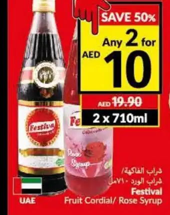 Viva Festival fruit cordial/ rose syrup 2 x 710ml offer