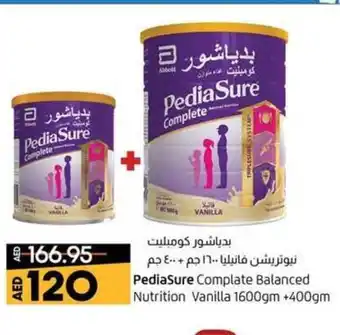 Lulu Hypermarket PediaSure Complate Balanced Nutrition Vanilla 1600gm + 400gm offer