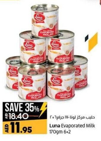 Lulu Hypermarket Luna Evaporated Milk 170gm 6+2 offer