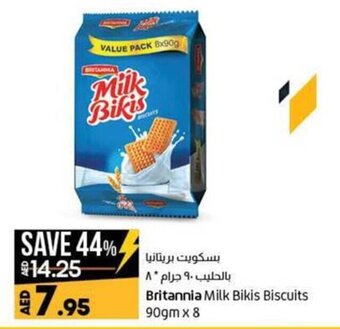 Lulu Hypermarket Britannia Milk Bikis Biscuits 90gmx8 offer