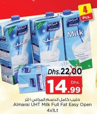 Nesto Almarai UHT Milk Full Fat Easy Open 4x1Lt offer