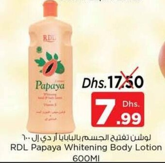 Nesto RDL Papaya Whitening Body Lotion 600MI offer