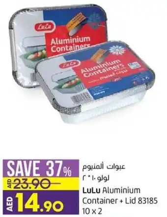 Lulu Hypermarket LuLu Aluminium Container + Lid 83185 10x2 offer