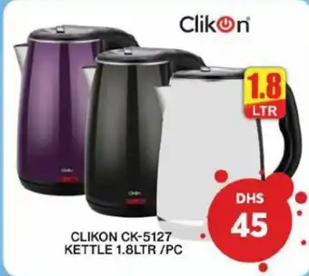 Grand Hyper Market Clikon CK-5127 kettle 1.8ltr per pc offer