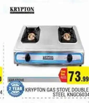 Kypton Gas Stove Double Steel KNGC6034