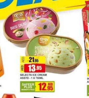 Safeer Market Selecta Ice Cream Asst 1 x 750ml offer