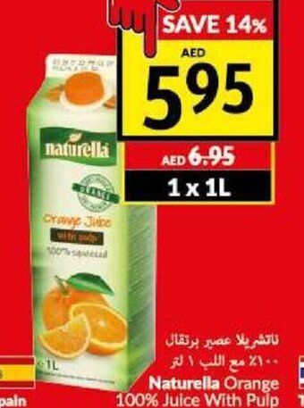 Viva Naturella Orange 100% Juice With Pulp 1L offer