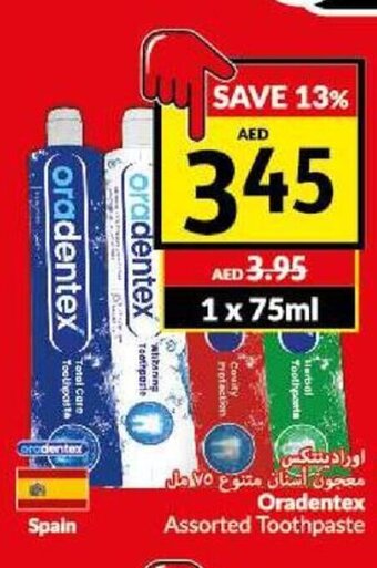 Viva Oradentex assorted toothpaste 1 x 75ml offer