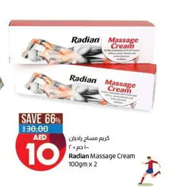 Lulu Hypermarket Radian massage cream 100gm x 2 offer