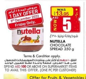 KM Trading Nutella chocolate spread 350g offer