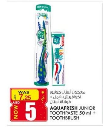 KM Trading Aquafresh junior toothpaste 50ml + toothbrush offer
