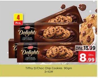 Nesto Tiffny d/choc chip cookies 90gm 3+1 off offer