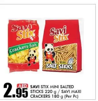 KM Trading Savi Stix Mini Salted Sticks 220g/Savi Maxi Crackers 180g Per Pc offer