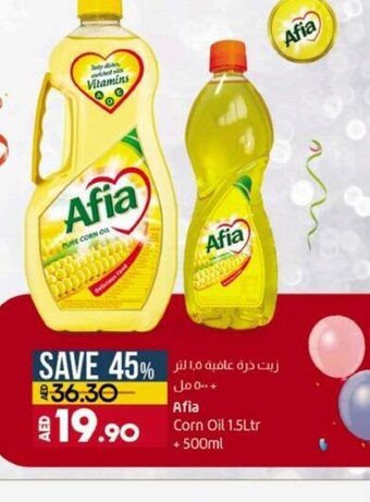 Lulu Hypermarket Afia corn oil 1.5ltr +500ml offer