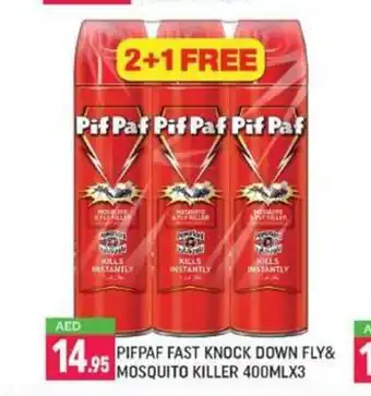 Shaklan Pif Paf Fast Knock Down Fly & Mosquito Killer 400ml x 3 offer